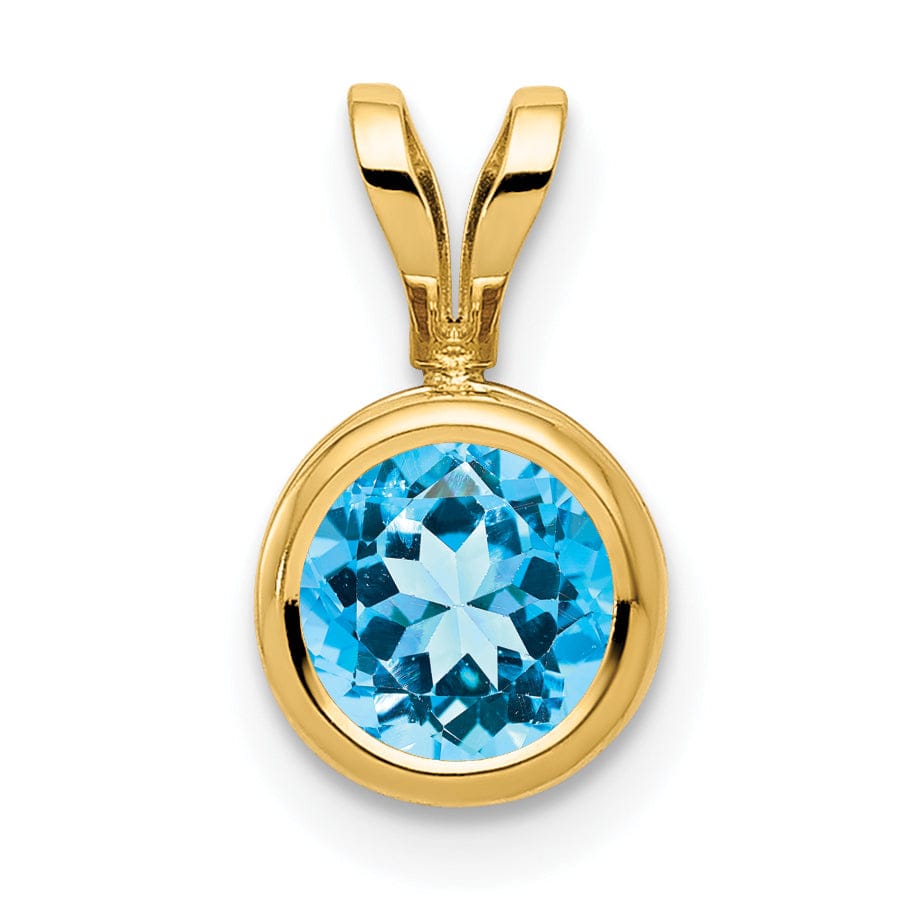 14k Yellow Gold Round Bezel Pendant