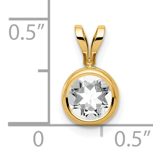 14k Yellow Gold Round Bezel Pendant