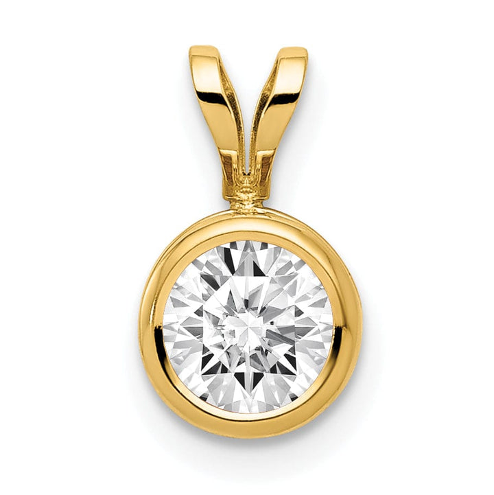 14k Yellow Gold Round Bezel Pendant