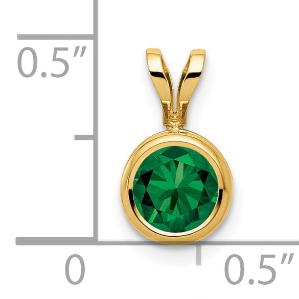 14k Yellow Gold Round Bezel Pendant