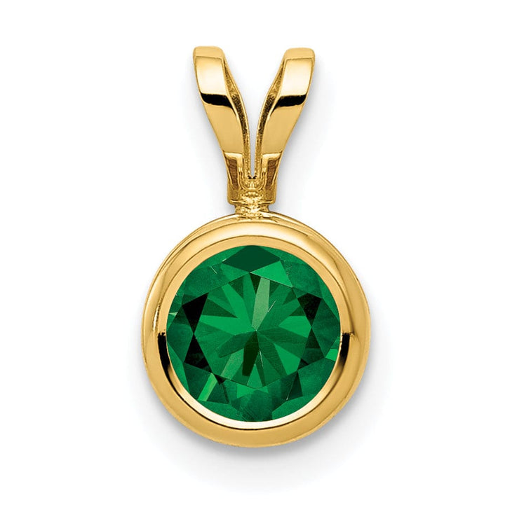 14k Yellow Gold Round Bezel Pendant