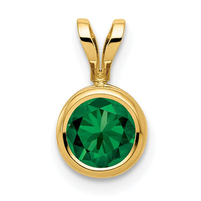 14k Yellow Gold Round Bezel Pendant at $ 75.94 only from Jewelryshopping.com