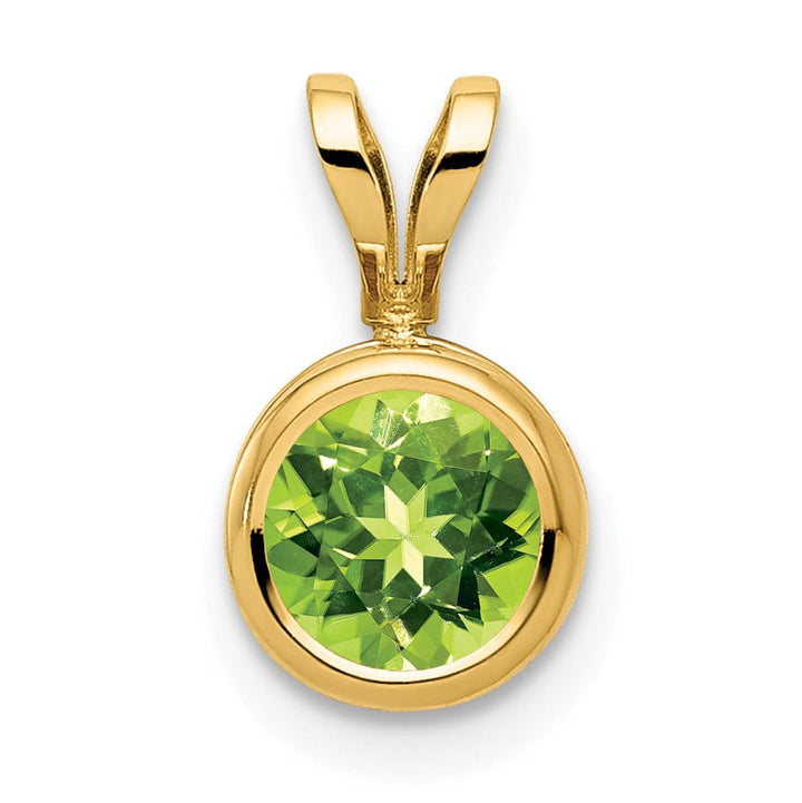 14k Yellow Gold Round Bezel Pendant