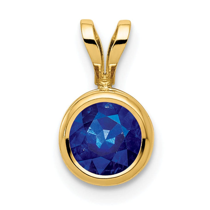 14k Yellow Gold Round Bezel Pendant