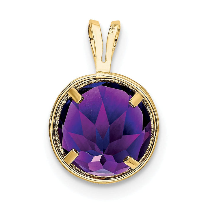 14k Yellow Gold Round Bezel Pendant