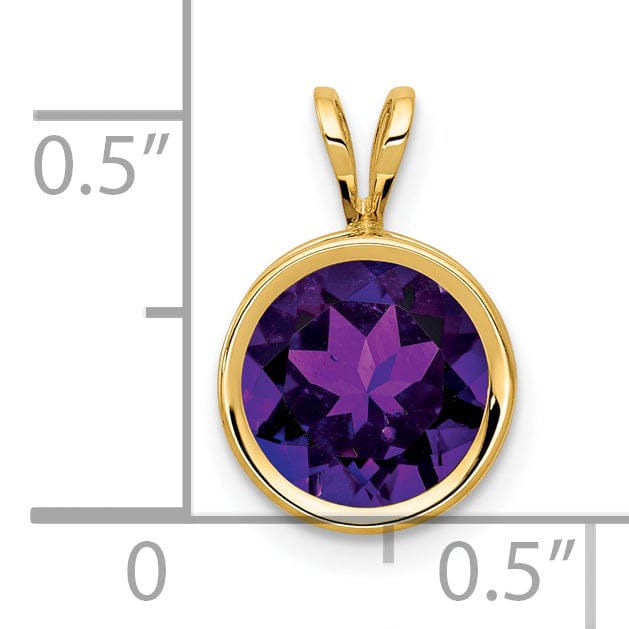 14k Yellow Gold Round Bezel Pendant