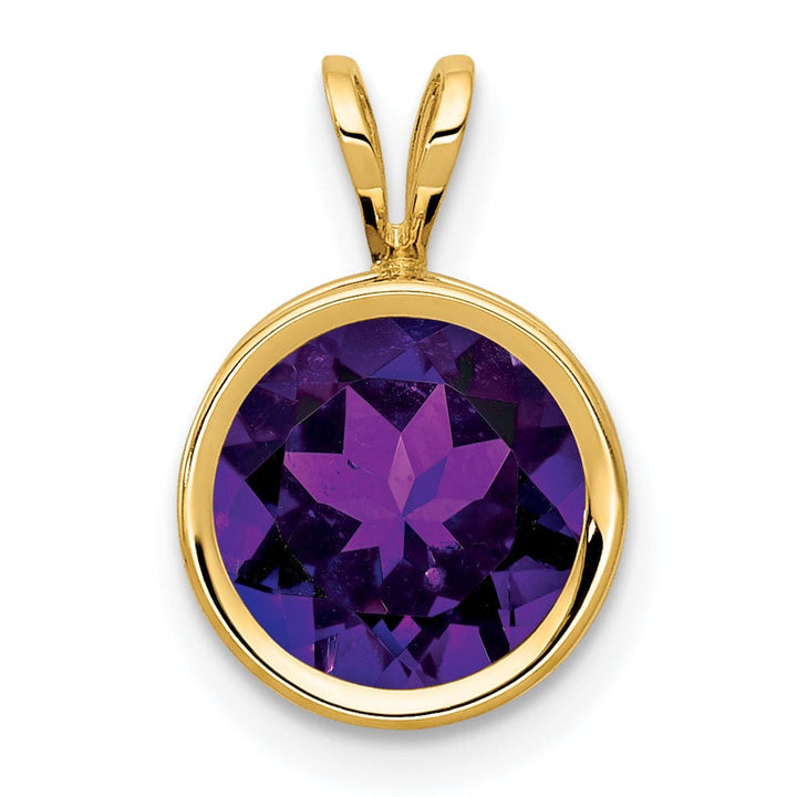 14k Yellow Gold Round Bezel Pendant