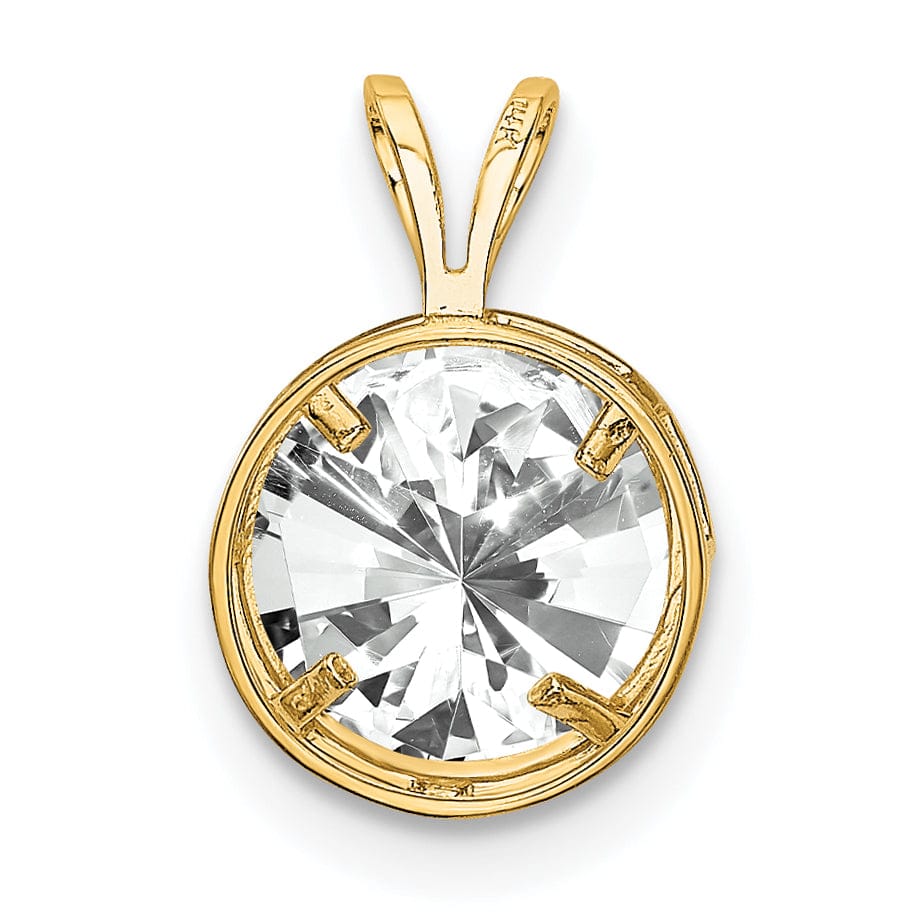 14k Yellow Gold Round Bezel Pendant