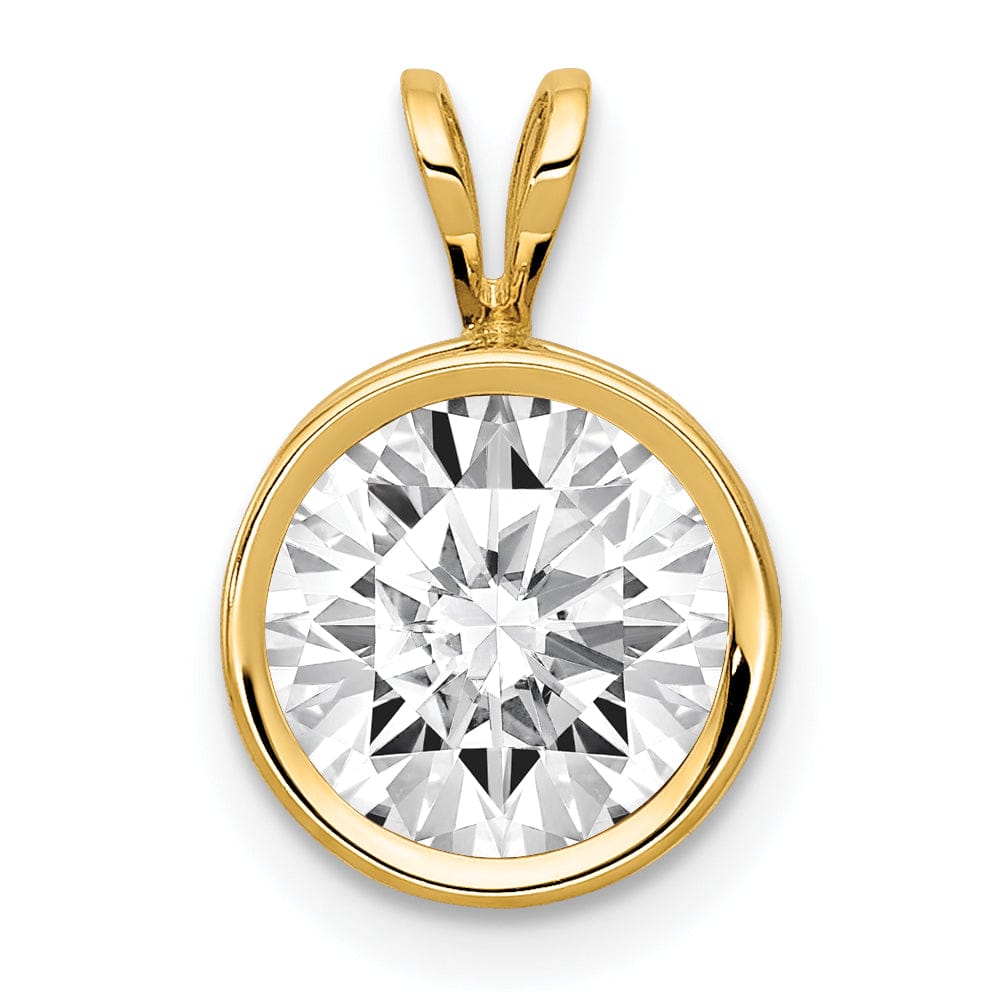 14k Yellow Gold Round Bezel Pendant