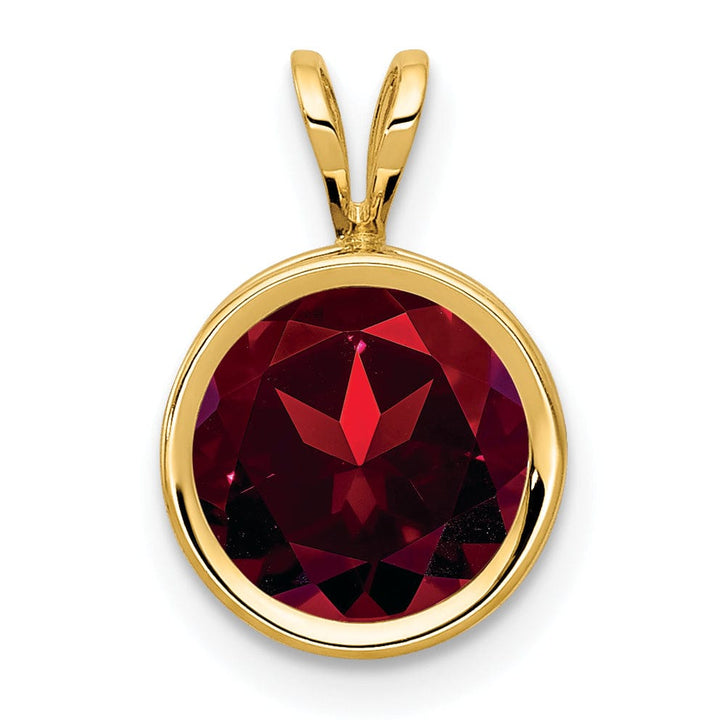 14k Yellow Gold Round Bezel Pendant