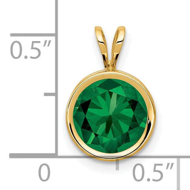 14k Yellow Gold Round Bezel Pendant