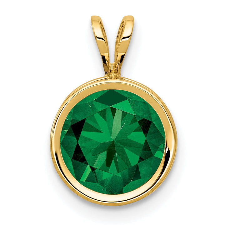 14k Yellow Gold Round Bezel Pendant