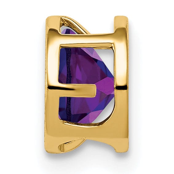 14k Yellow Gold Amethyst Bezel Pendant