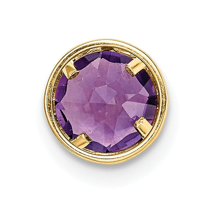 14k Yellow Gold Amethyst Bezel Pendant