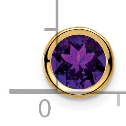 14k Yellow Gold Amethyst Bezel Pendant