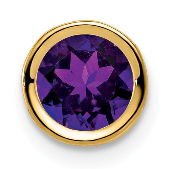 14k Yellow Gold Amethyst Bezel Pendant