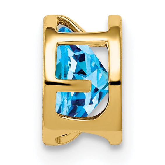 14k Yellow Gold Blue Topaz Bezel Pendant