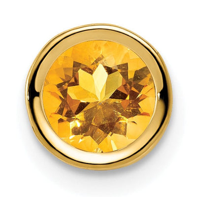 14k Yellow Gold Citrine Diamond Bezel Pendant at $ 51.6 only from Jewelryshopping.com