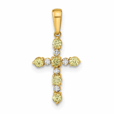 14k Peridot Diamond Cross Pendant at $ 113.95 only from Jewelryshopping.com