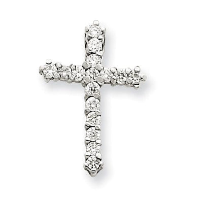 14k White Gold G-I I1 Diamond Cross Pendant at $ 446.22 only from Jewelryshopping.com