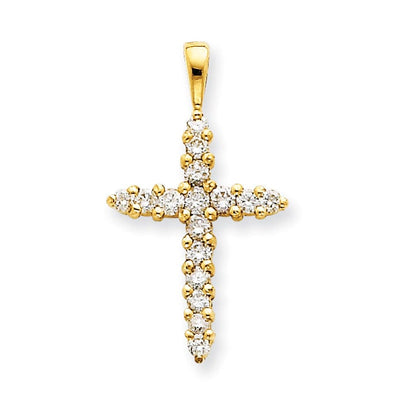 14k Yellow Gold G-I I1 Diamond Cross Pendant at $ 735.44 only from Jewelryshopping.com