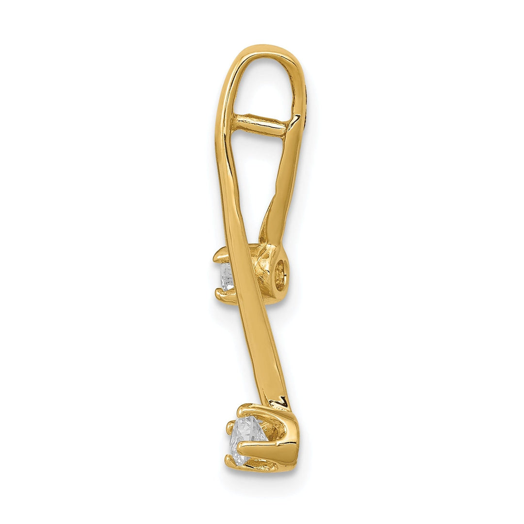 14k Yellow Gold Fancy Diamond Chain Slide
