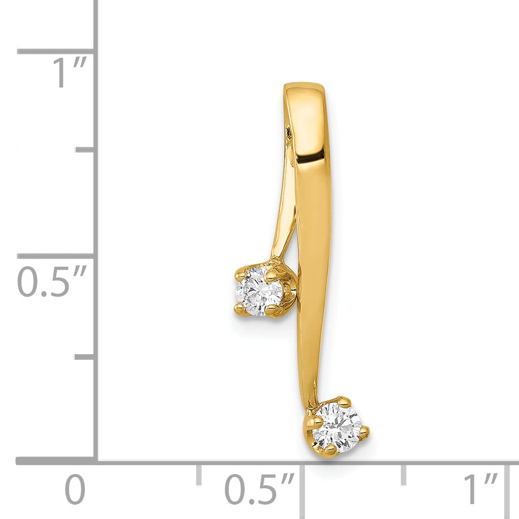 14k Yellow Gold Fancy Diamond Chain Slide