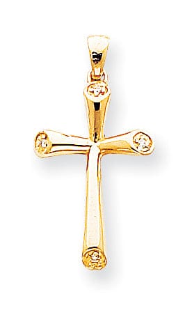 14k Yellow Gold Diamond Cross Pendant at $ 125.85 only from Jewelryshopping.com