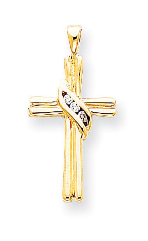 14k Yellow Gold VS2 / SI1 Diamond Cross Pendant at $ 271.9 only from Jewelryshopping.com