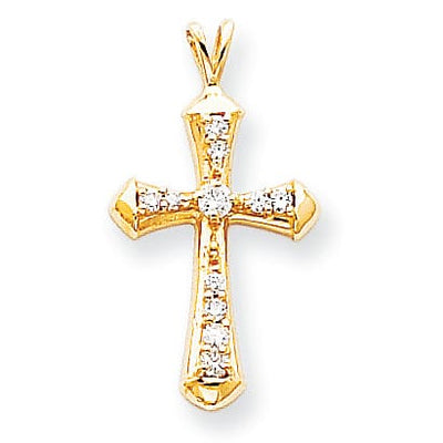 14k Yellow Gold G-I SI2/SI3 Diamond Cross Pendant at $ 624.58 only from Jewelryshopping.com