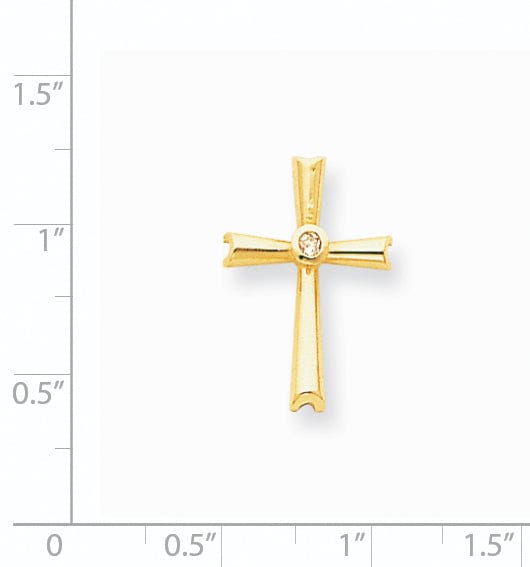 14k Yellow Gold VS2 / SI1 Diamond Cross Pendant