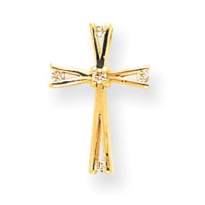 14k Yellow Gold VS2 / SI1 Diamond Cross Pendant at $ 196.06 only from Jewelryshopping.com