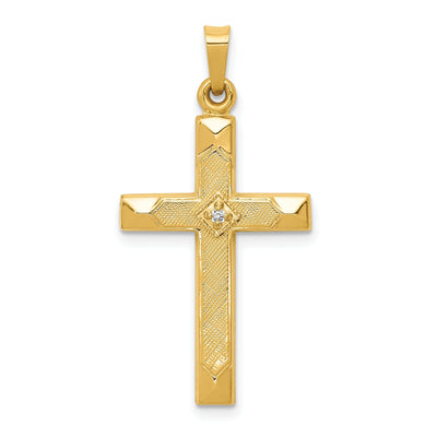 14k Yellow Gold Diamond Cross Pendant at $ 185.27 only from Jewelryshopping.com