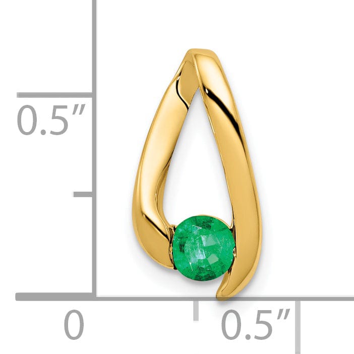 14k Yellow Gold Emerald Pendant