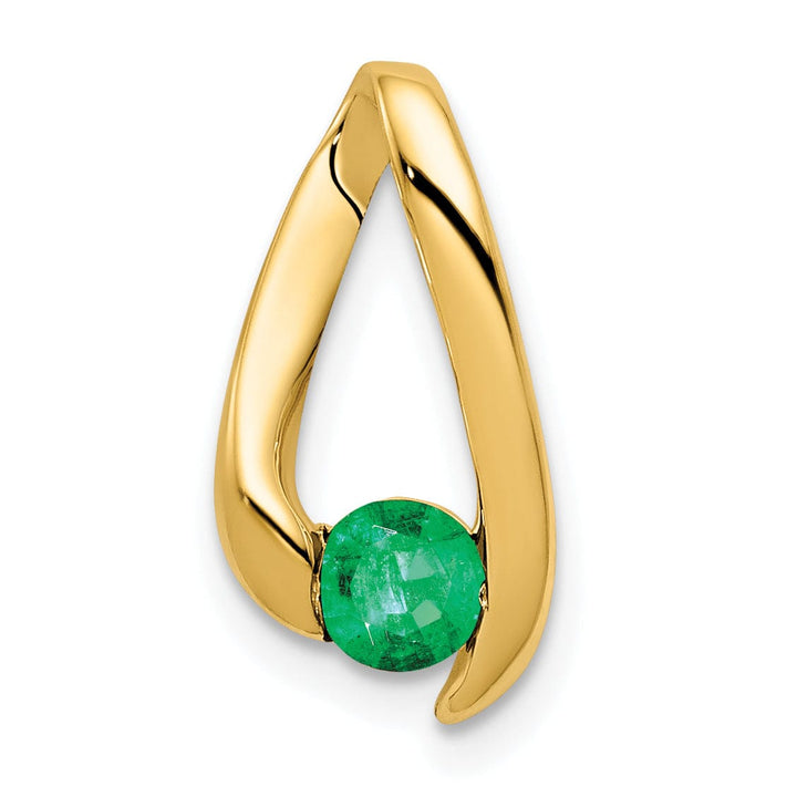 14k Yellow Gold Emerald Pendant