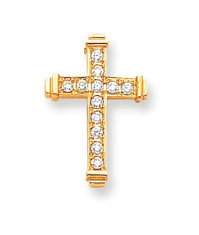 14k Yellow Gold VS2 / SI1 Diamond Cross Pendant at $ 591.29 only from Jewelryshopping.com