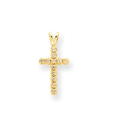 14k Yellow Gold VS2 / SI1 Diamond Cross Pendant at $ 203.37 only from Jewelryshopping.com