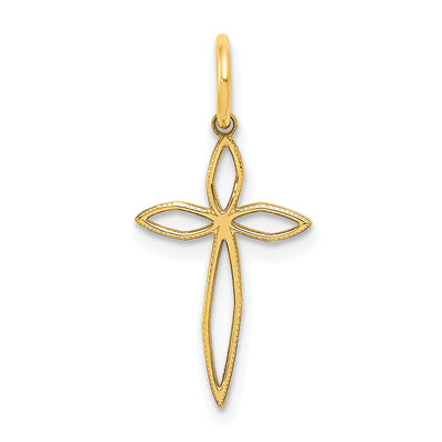 14k Yellow Gold Laser Designed Cross Pendant at $ 50.56 only from Jewelryshopping.com