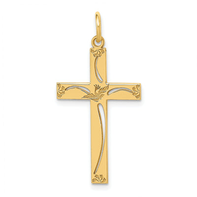 14k Yellow Gold Laser Designed Cross Pendant at $ 166.89 only from Jewelryshopping.com