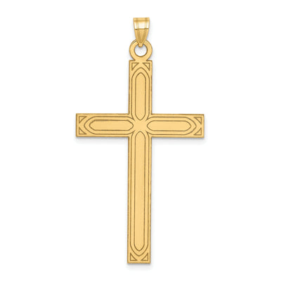 14k Yellow Gold Solid Cross Pendant