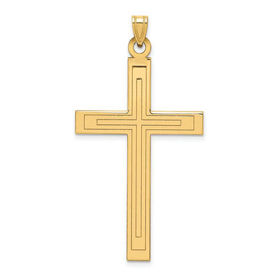 14k Yellow Gold Solid Cross Pendant at $ 325.67 only from Jewelryshopping.com