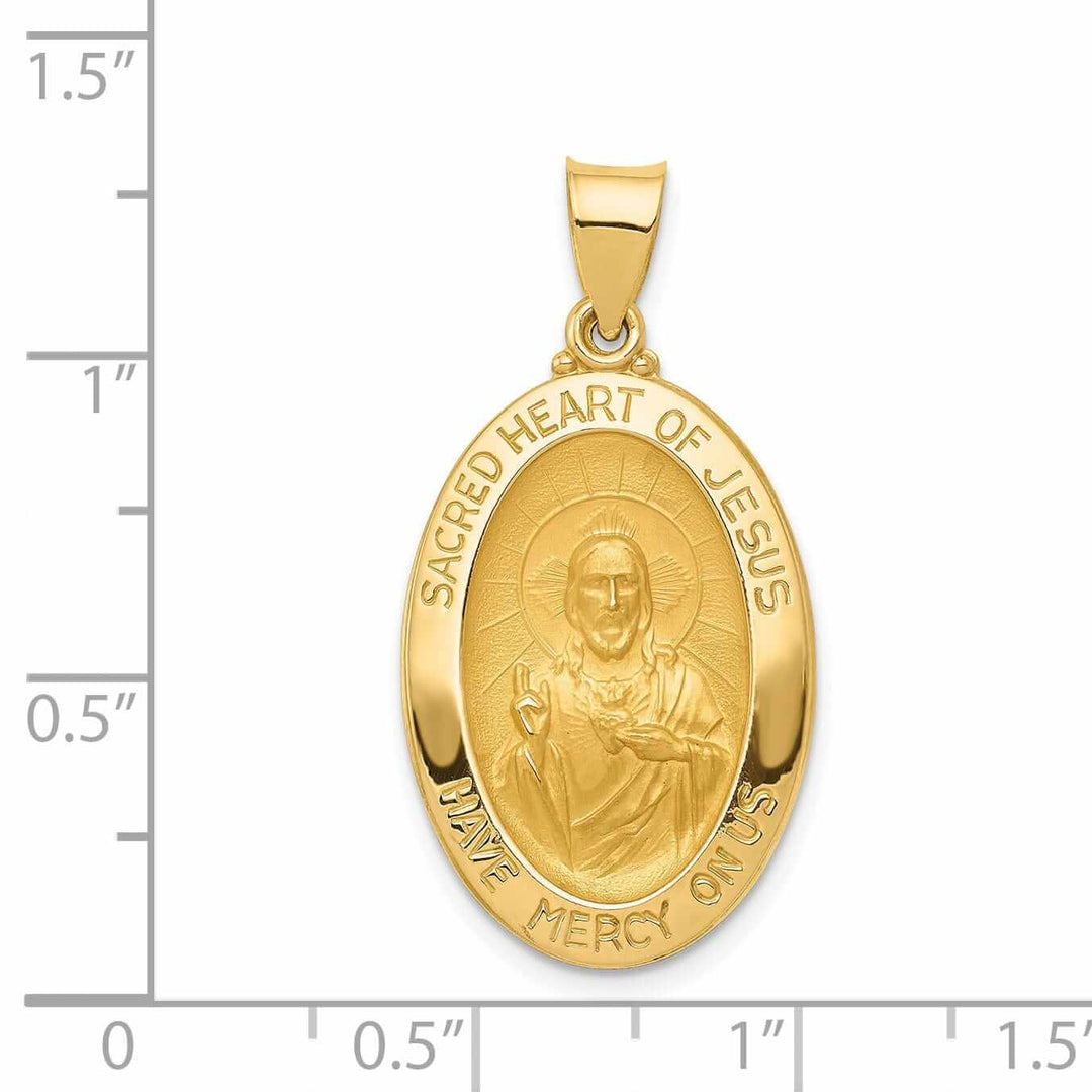 14 Yellow Gold Sacred Heart Jesus Medal Pendant