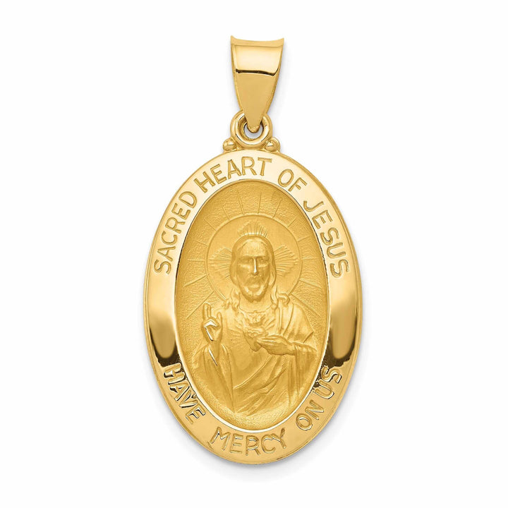 14 Yellow Gold Sacred Heart Jesus Medal Pendant