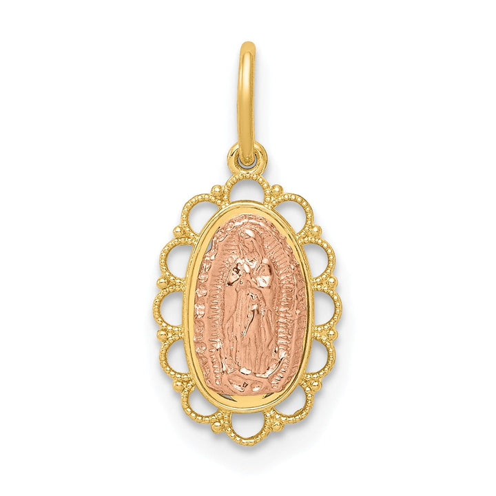 Polished 14k Two Tone Gold Guadalupe Pendant