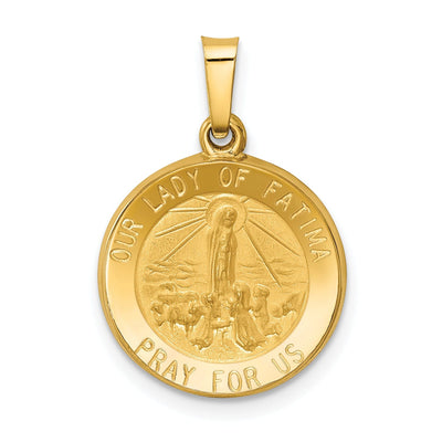 14k Yellow Gold Our Lady Fatima Medal at $ 125.51 only from Jewelryshopping.com