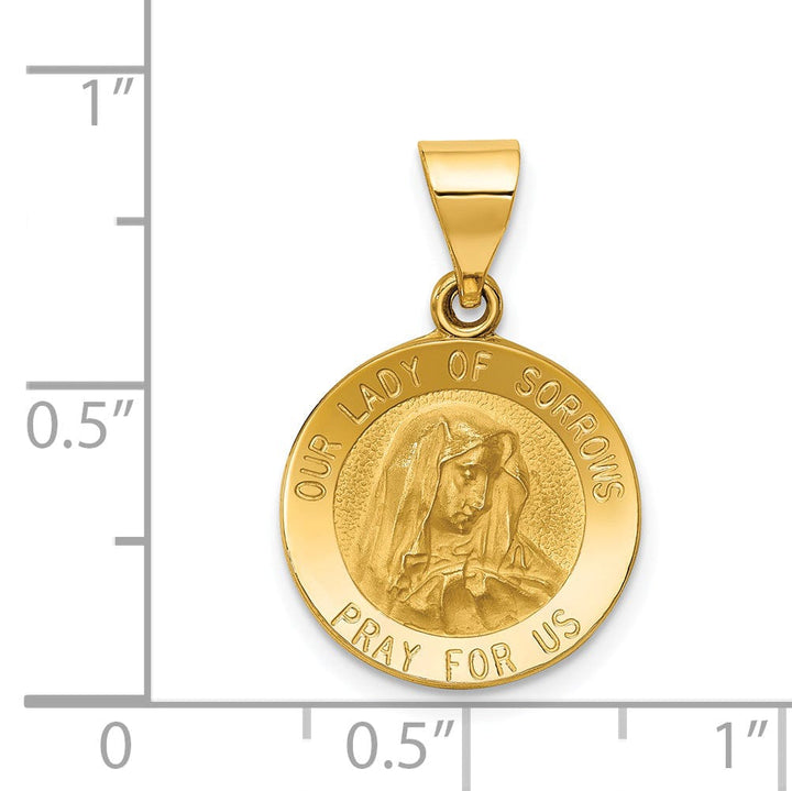 14k Yellow Gold Our Lady of Sorrows Medal