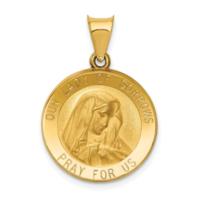 14k Yellow Gold Our Lady of Sorrows Medal at $ 286.98 only from Jewelryshopping.com