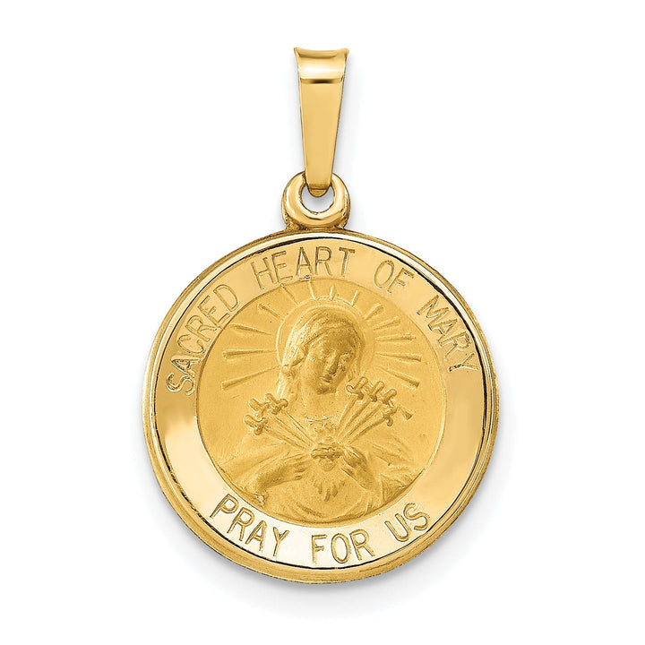 14k Yellow Gold Sacred Heart of Mary Medal