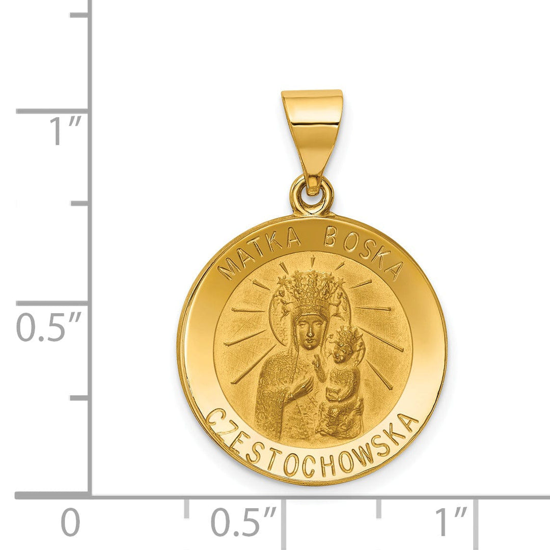 14k Yellow Gold Matka Boska Czestochowska Medal