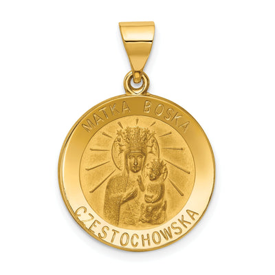 14k Yellow Gold Matka Boska Czestochowska Medal at $ 199.82 only from Jewelryshopping.com